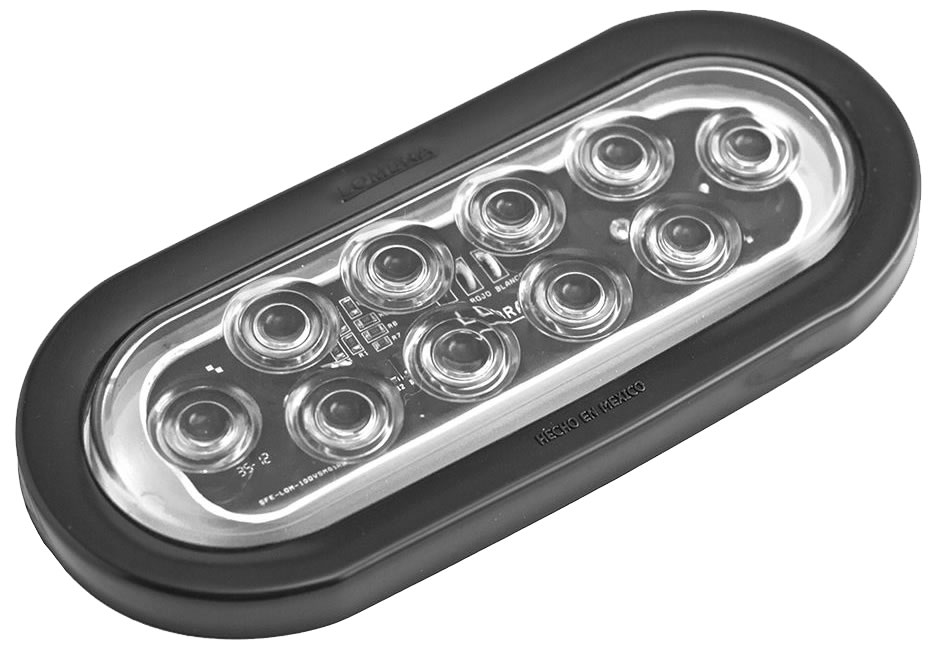 Luz blanca 6" con 10 LED´s forma oval sellada.