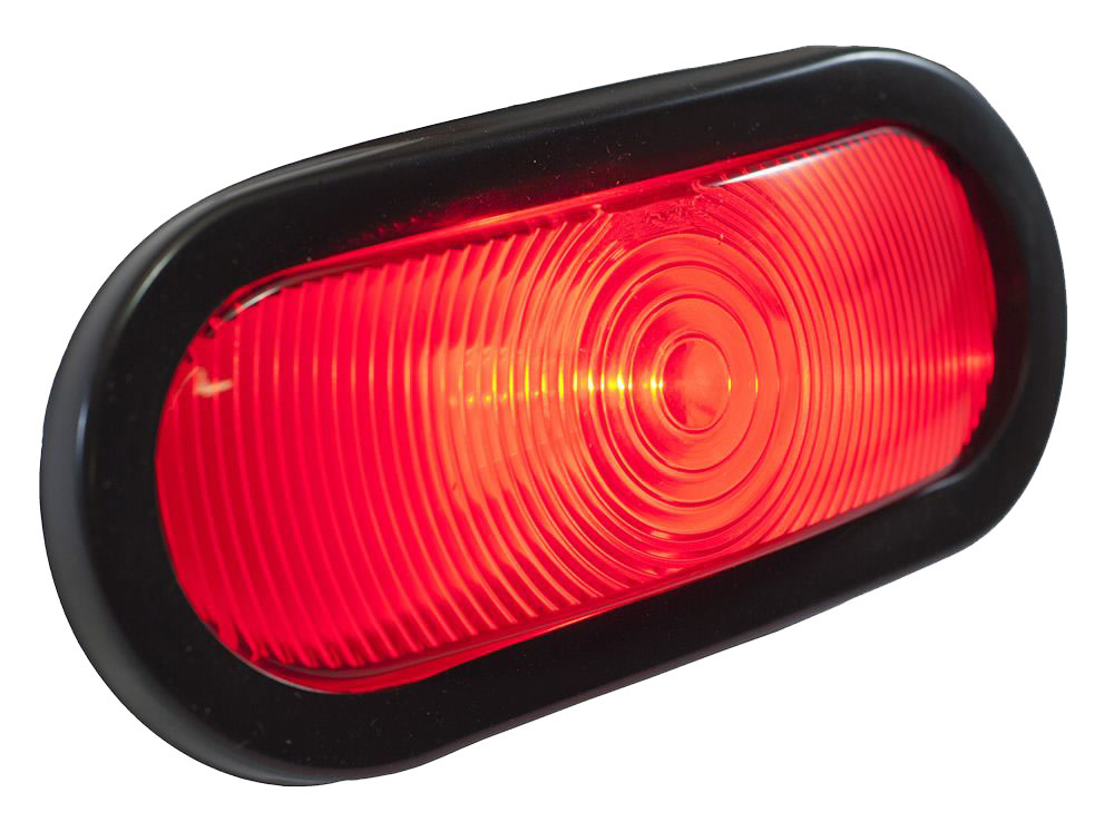 Luz roja 6" forma oval sellada