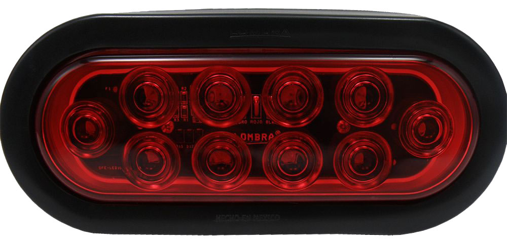 Luz roja 6" con 10 LED's forma oval sellada