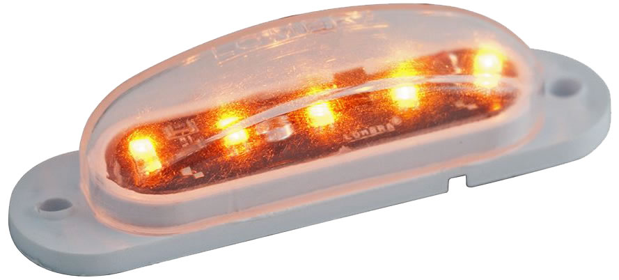 Luz curvita ámbar de 5 LED's mica transparente